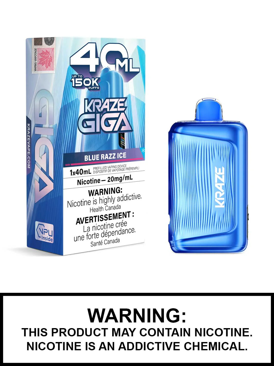 Kraze Giga 40ml 150k Blue Razz Ice