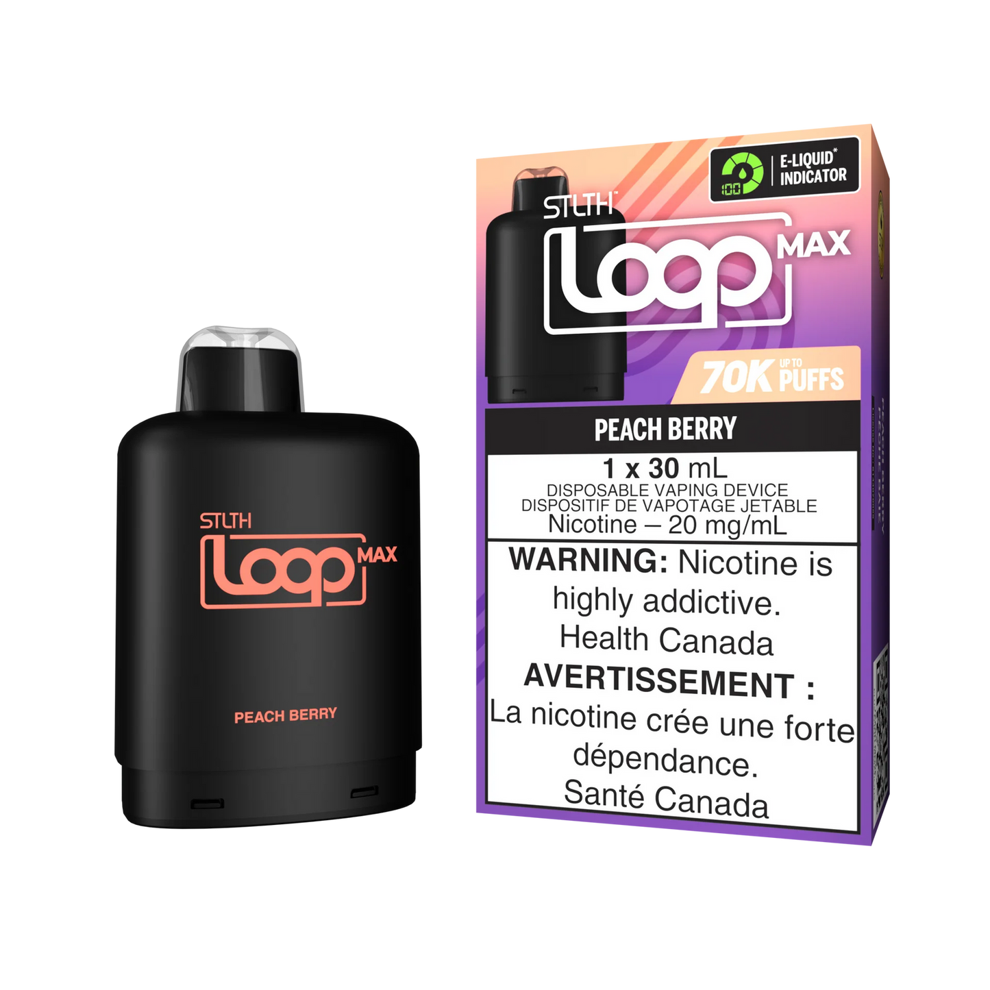 Stlth Loop Max Pod 70K - Peach Berry (Provincial Tax)