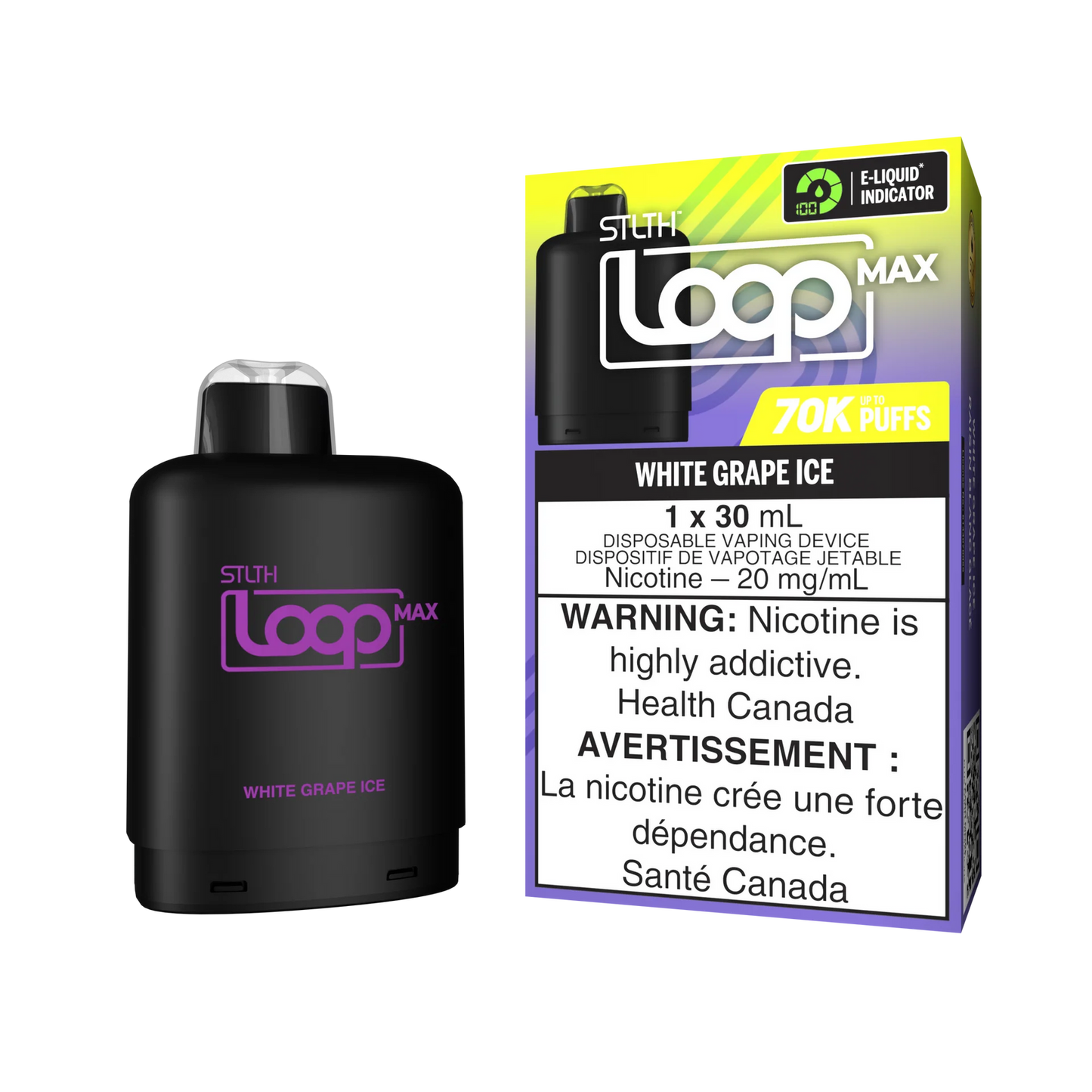 Stlth Loop Max Pod 70K - White Grape Ice (Provincial Tax