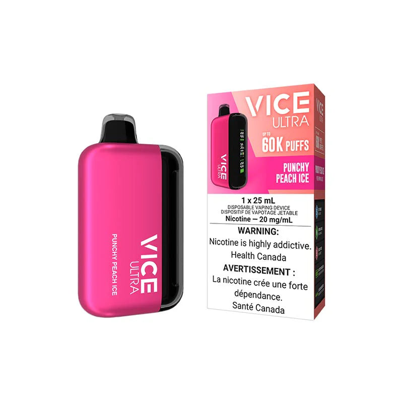 Vice Ultra 60k puffs Punchy Peach ice (Provincial tax)