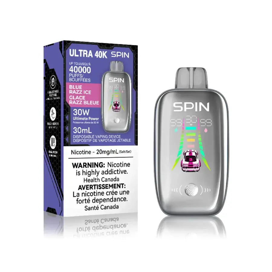 Spin Ultra 40k - Blue Razz Ice (Provincial tax)