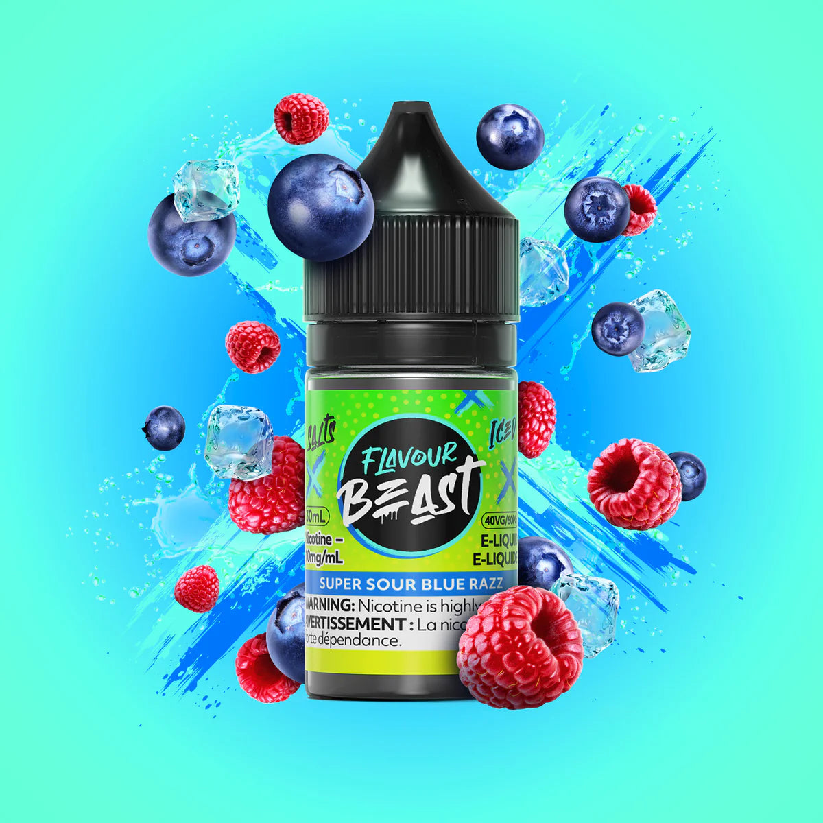 Flavour beast E-liquid-Super Sour Blue Razz 20mg/30ml*