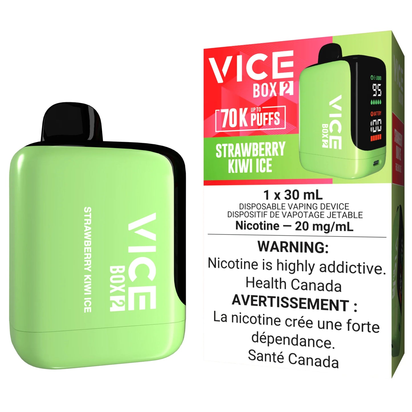 Vice Box 2 70k - Strawberry kiwi Ice (Provincial Tax)