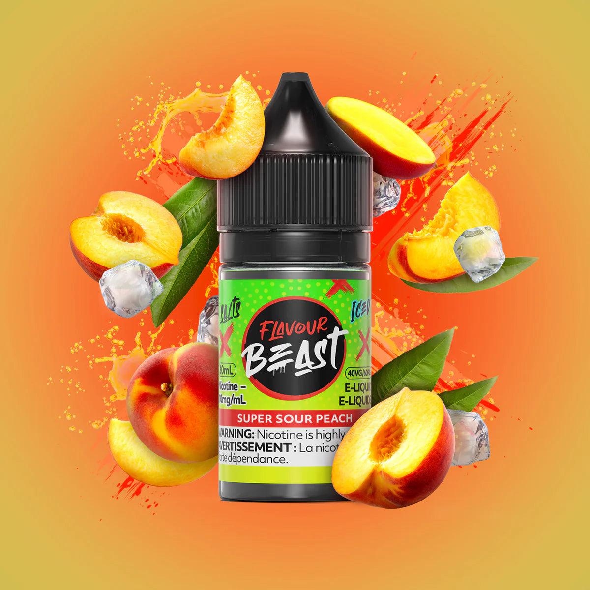 Flavour beast E-liquid- Super Sour Peach 20mg/30ml*