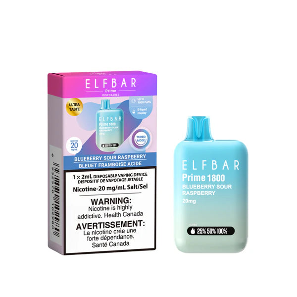 Elf bar Prime 1800 Blueberry Sour Raspberry (Provincial tax)