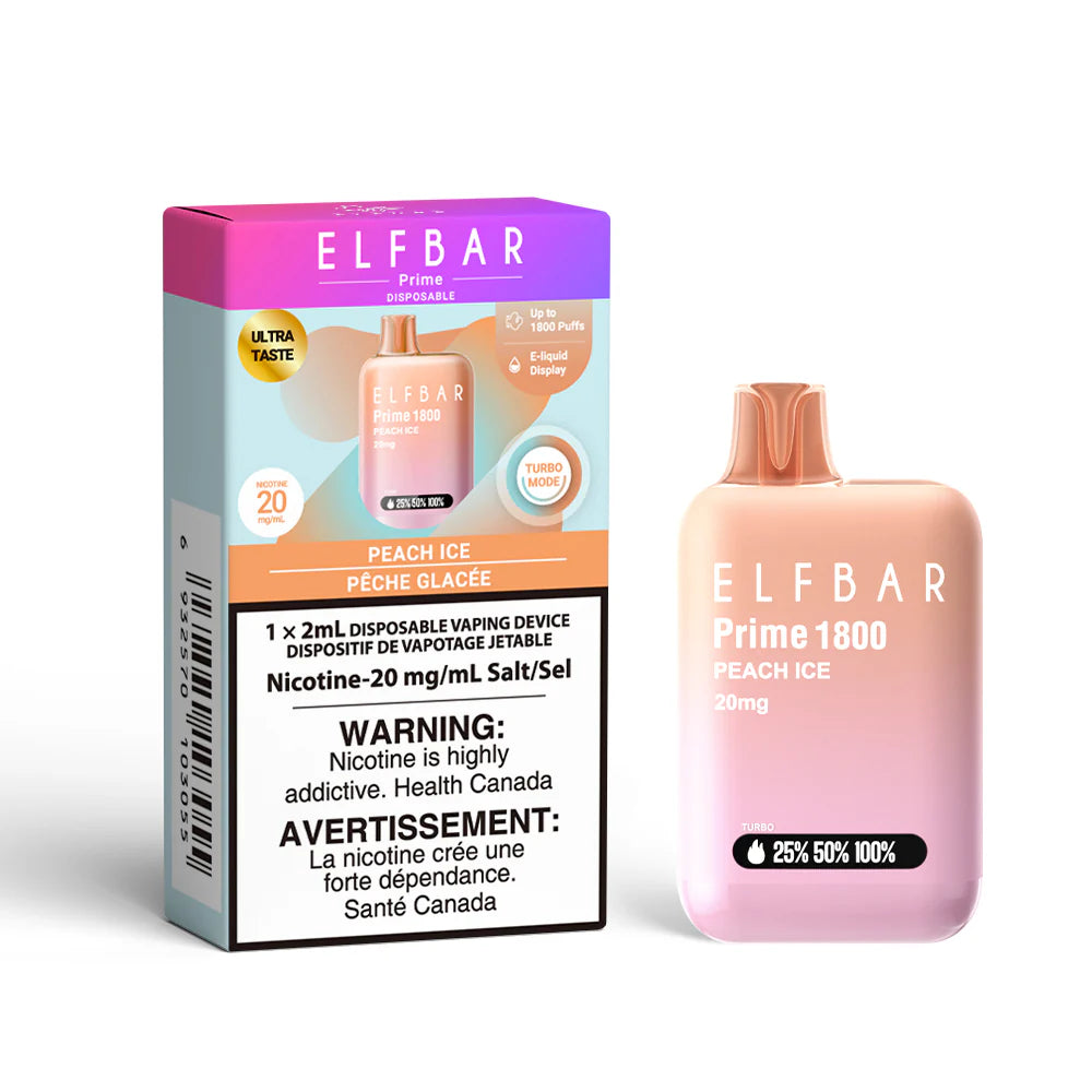 Elf bar Prime 1800 Peach ice (Provincial tax)