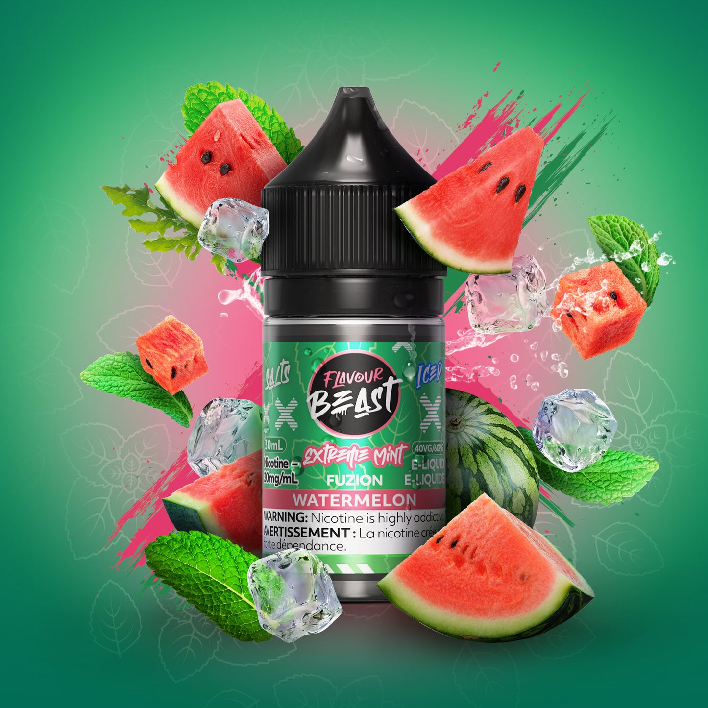 Flavour beast E-liquid- extreme mint fuzion watermelon 20mg/30ml(provincial tax)