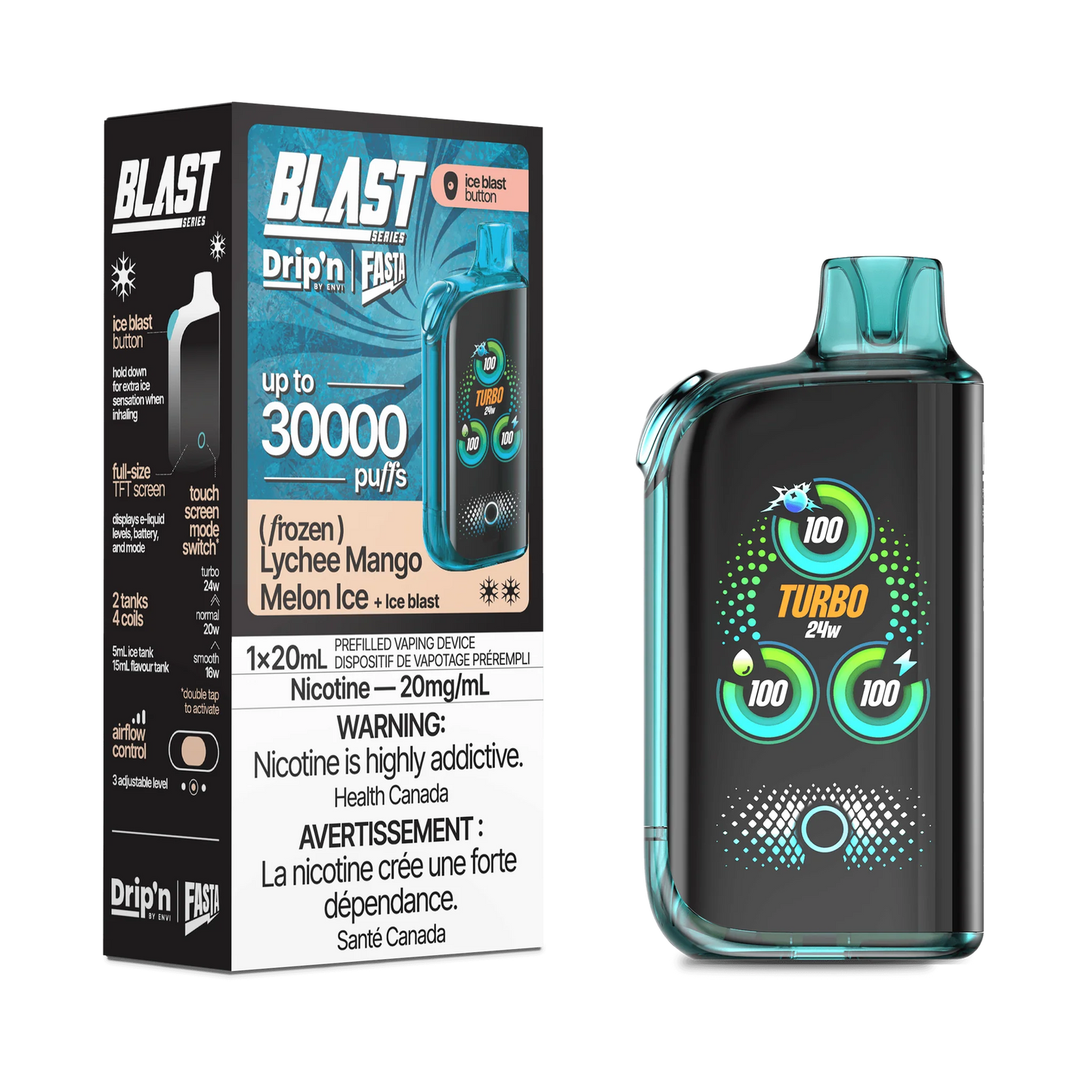 Dripn by Envi Fasta blast 30k Lychee mango melon ice*