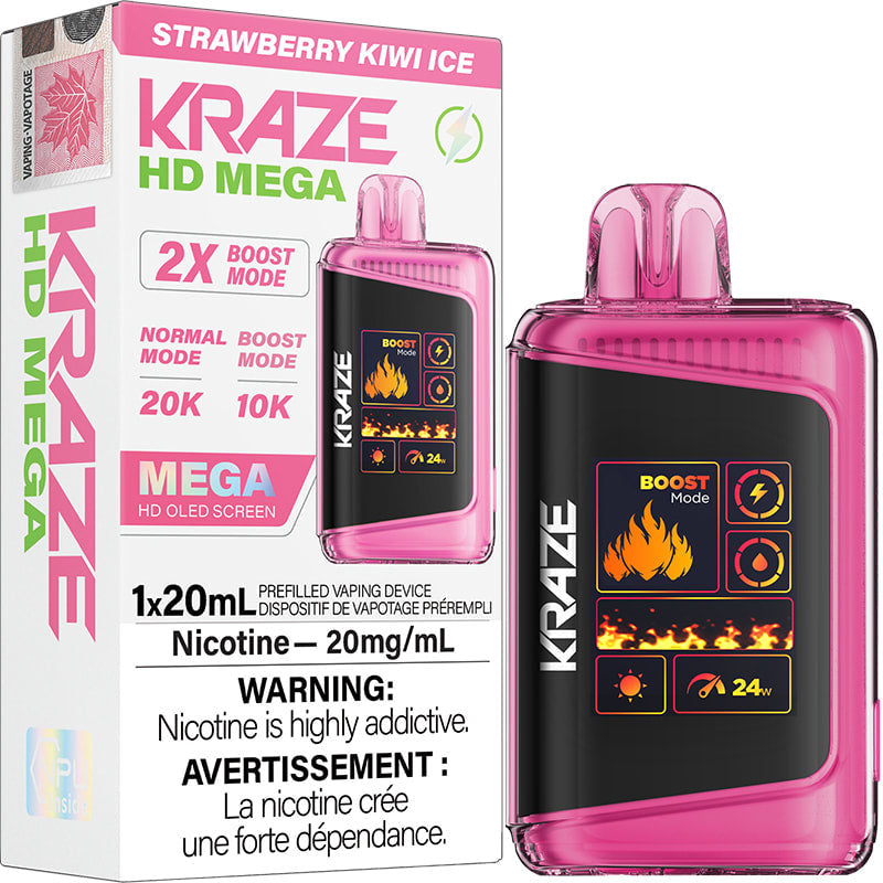 Kraze HD Mega 20k Puffs Strawberry Kiwi Ice*