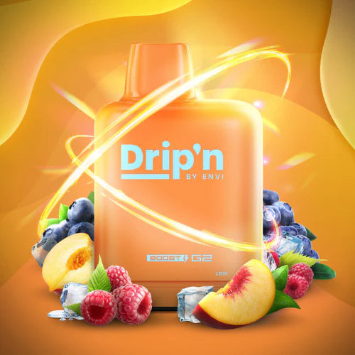 Dripn Level X Boost pod 25k Puffs Peach Blue Razz Ice*