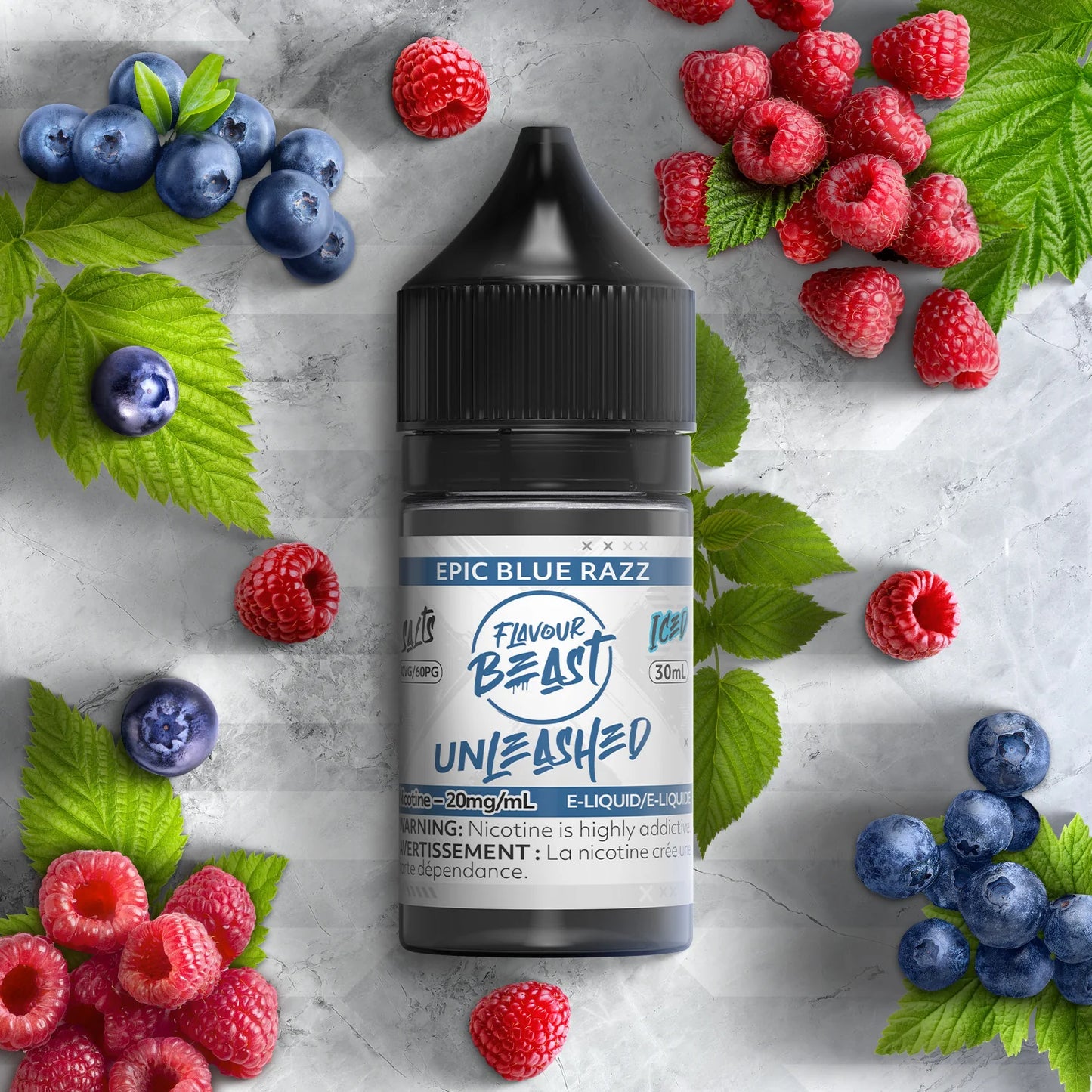 Flavour beast E-liquid- Unleashed Epic Blue razz 20mg/30ml*