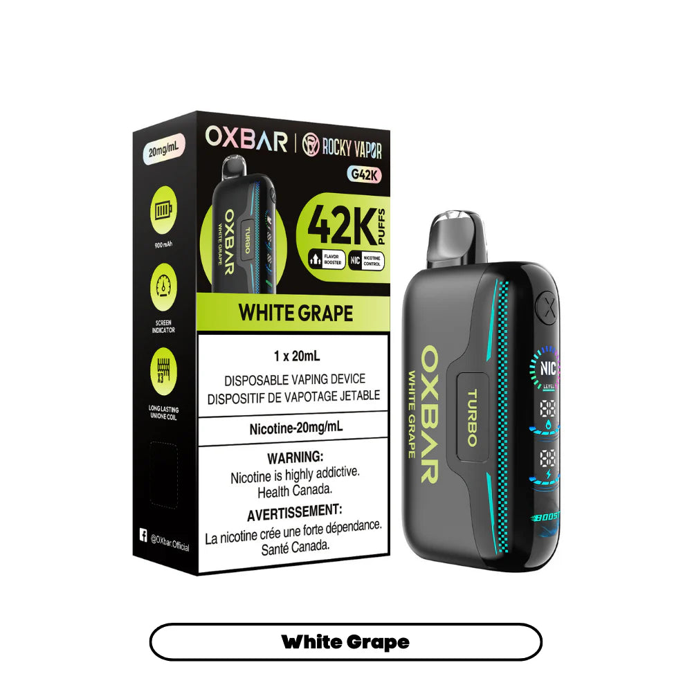 Rocky Vapor Oxbar G42k puffs White grape (Provincial tax)