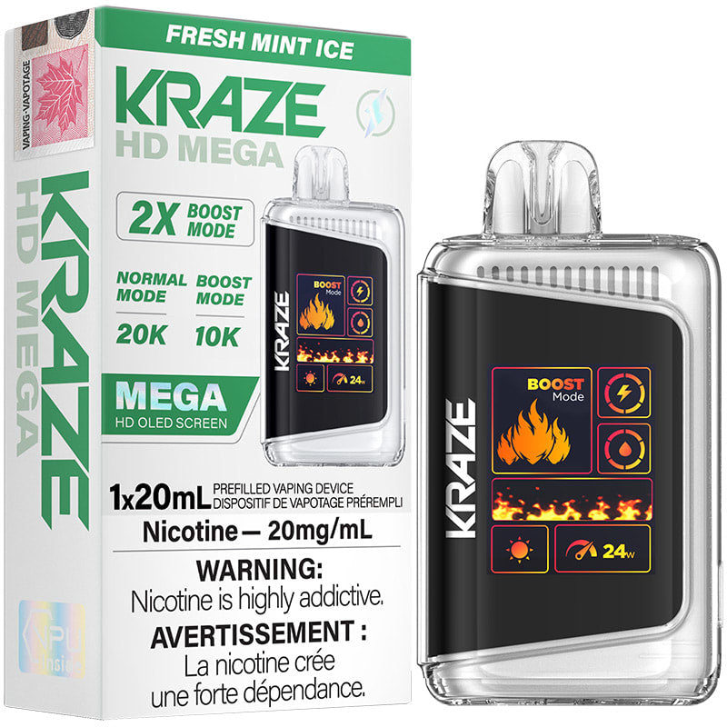 Kraze HD Mega 20k Puffs Fresh Mint ice*