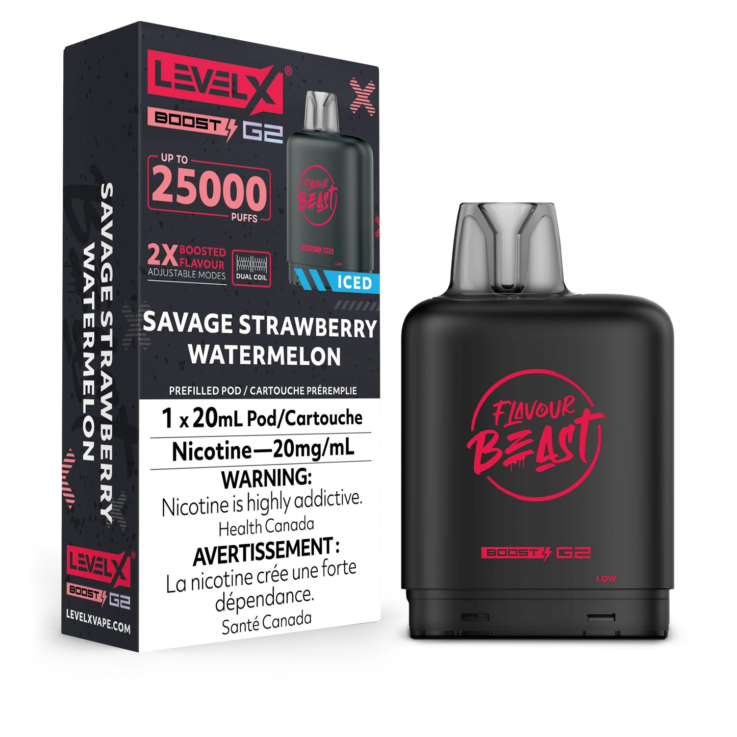 Level X Boost pod G2 25k Puffs Savage Strawberry Watermelon *