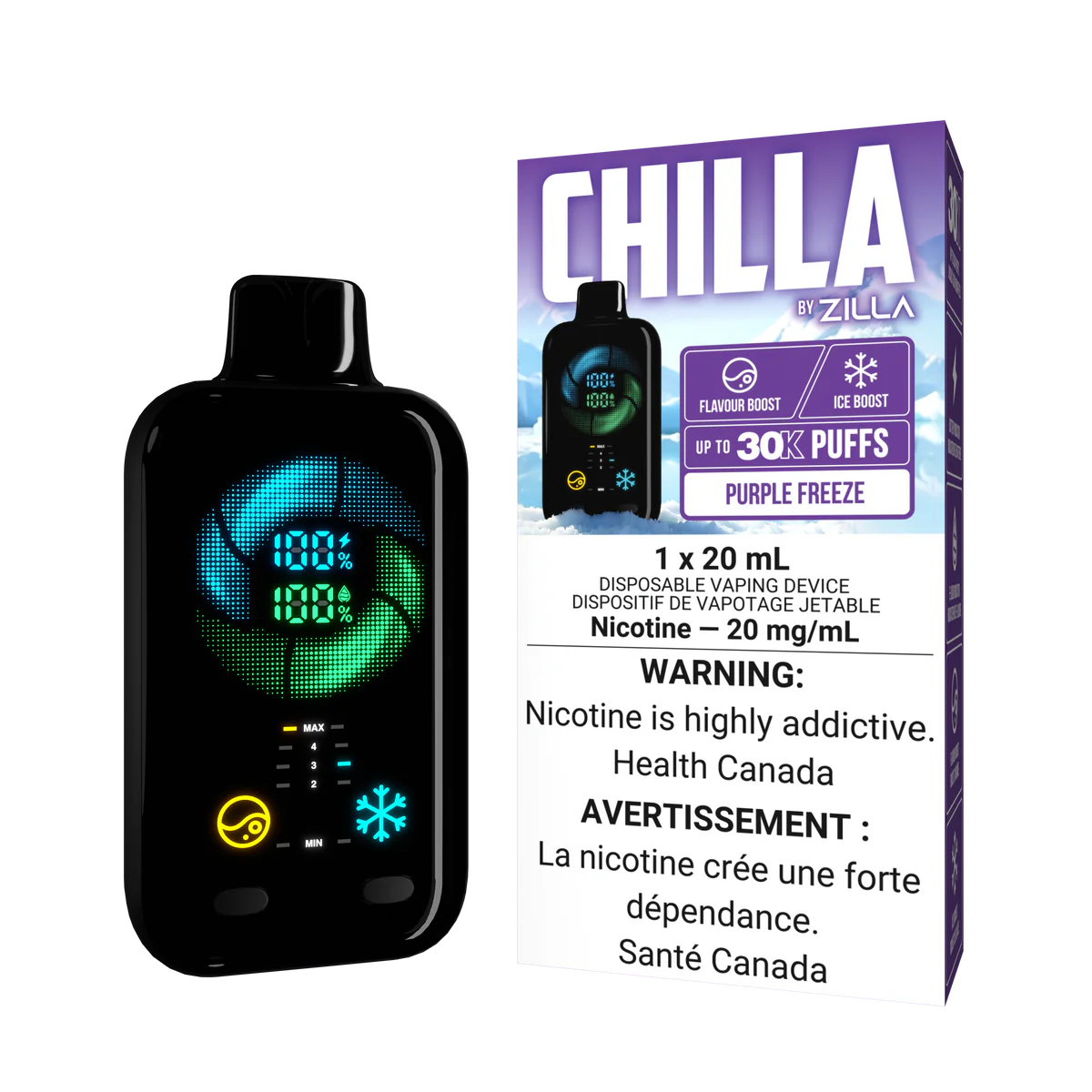 Chilla by Zilla 30k Purple freeze (Provincial tax)