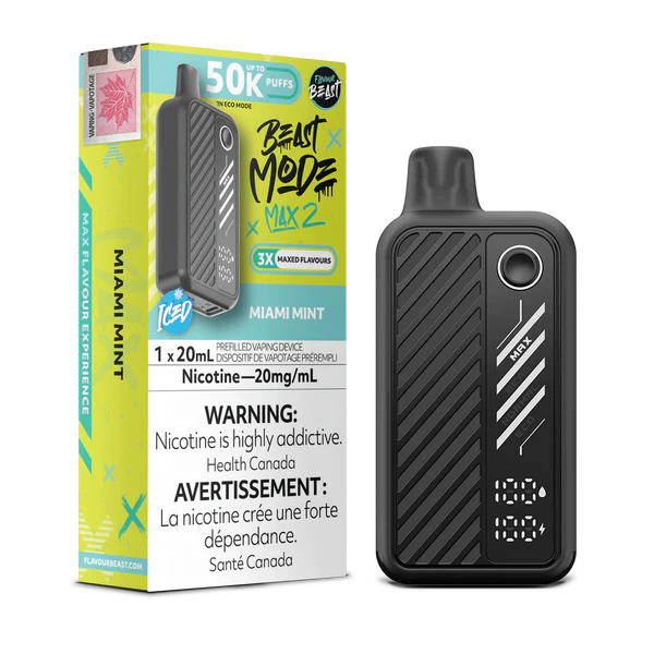 Flavour beast Beast mode max 2 50k puffs Miami Mint (ProvincialTax)