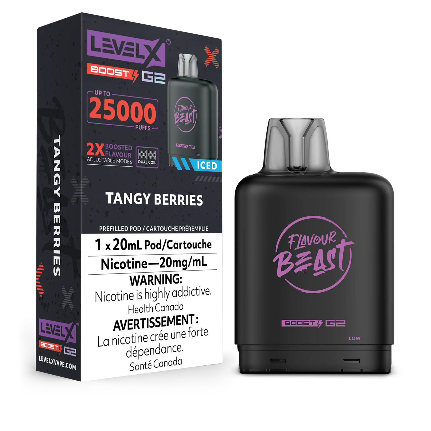 Level X Boost pod G2 25k Puffs Tangy Berries iced (Provincial Tax)