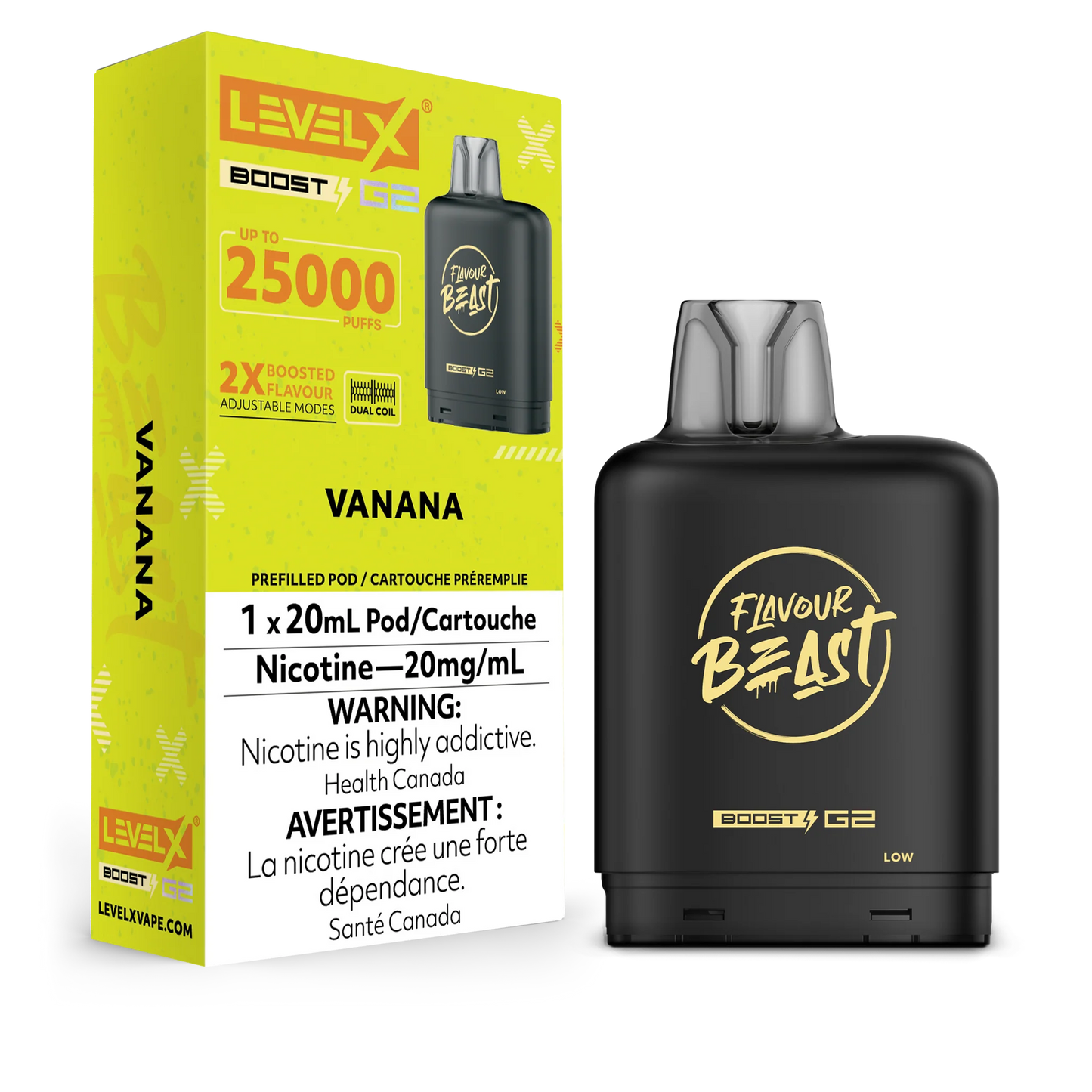 Level X Boost pod G2 25k Puffs Vanana (Provincial Tax)