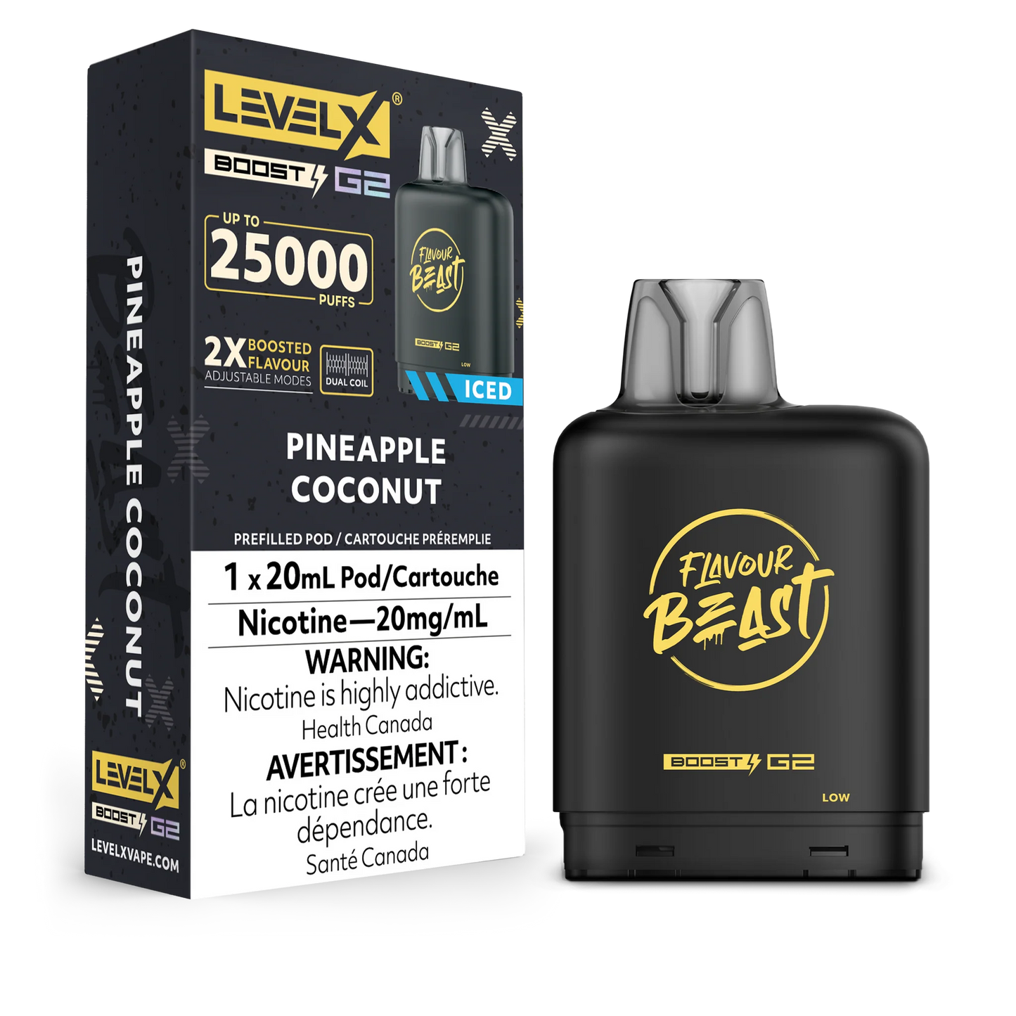 Level X Boost pod G2 25k Puffs Pineapple coconut iced (Provincial Tax)