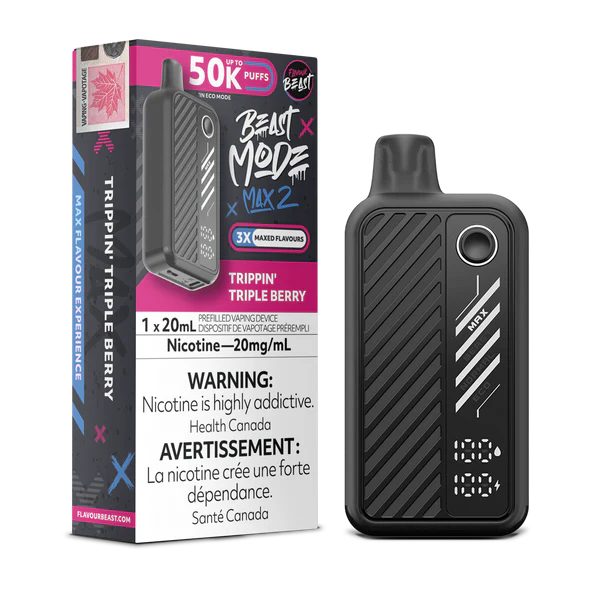 Flavour beast Beast mode max 2 50k puffs Trippin Triple Berry *