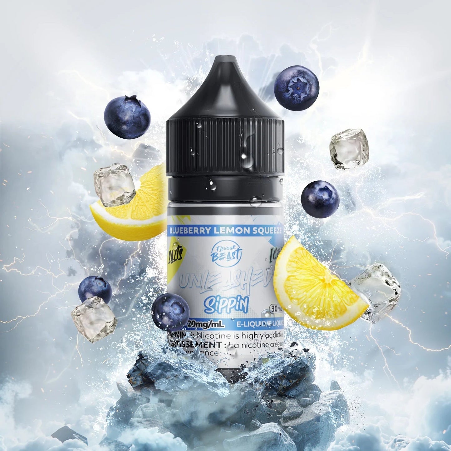 Flavour beast E-liquid- Unleashed Sippin Epic Blueberry lemon squeeze 20mg/30ml (provincial tax)