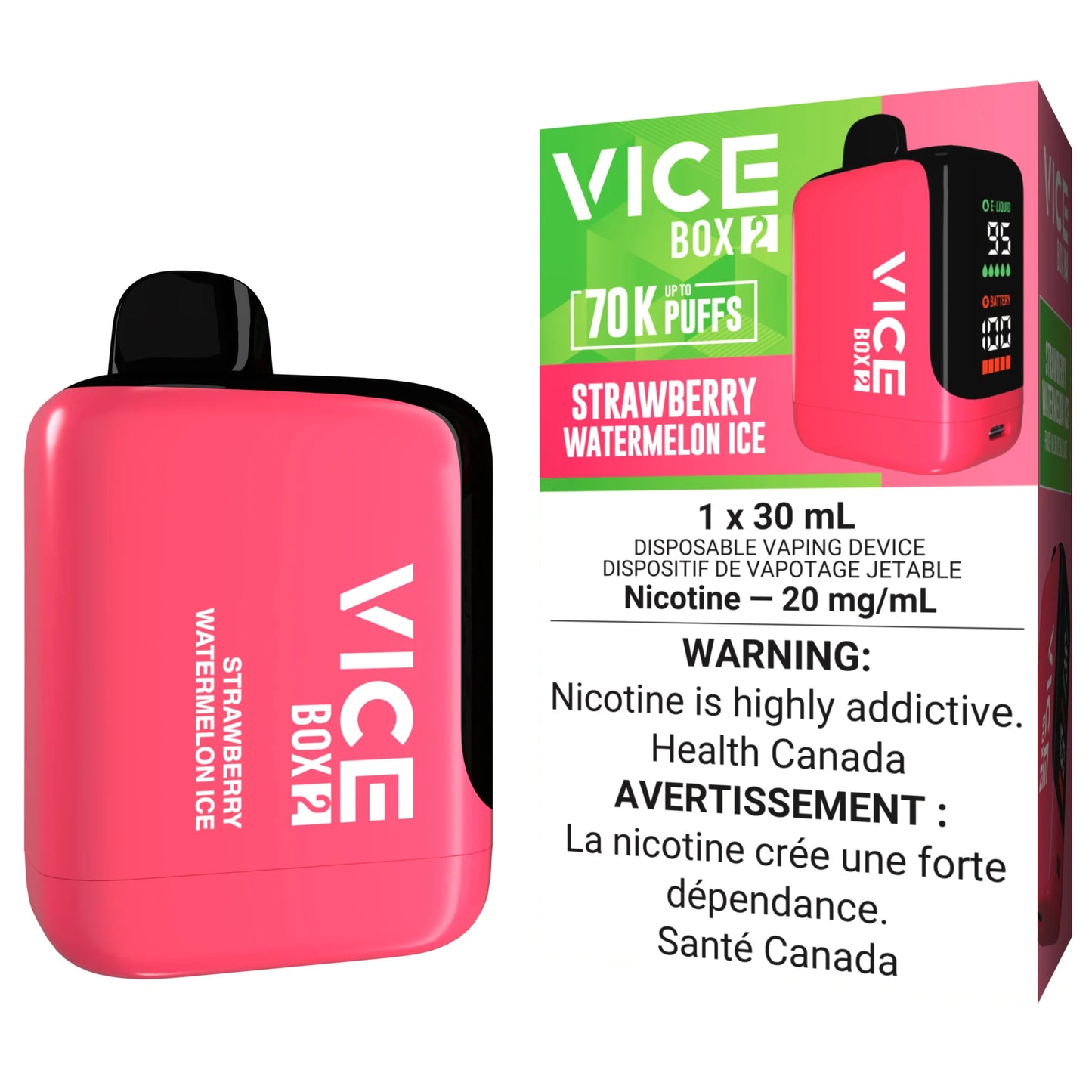 Vice Box 2 70k - Strawberry Watermelon Ice (Provincial Tax)