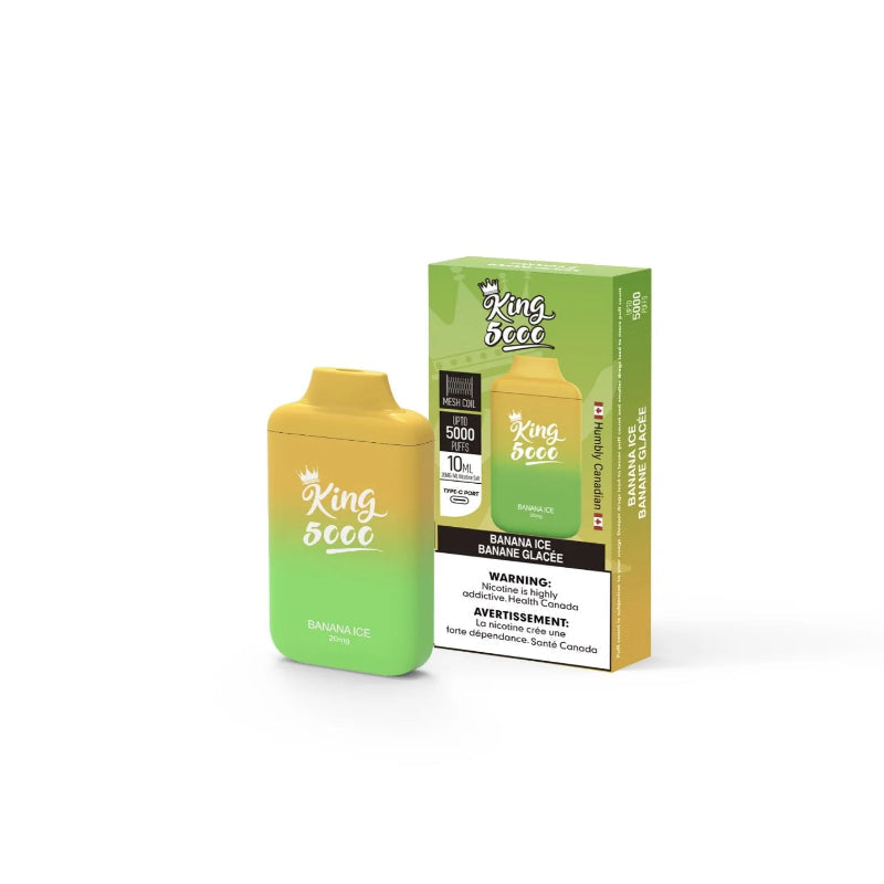 King 6000 0mg Nicotine free (4ml) Banana ice (Provincial tax)
