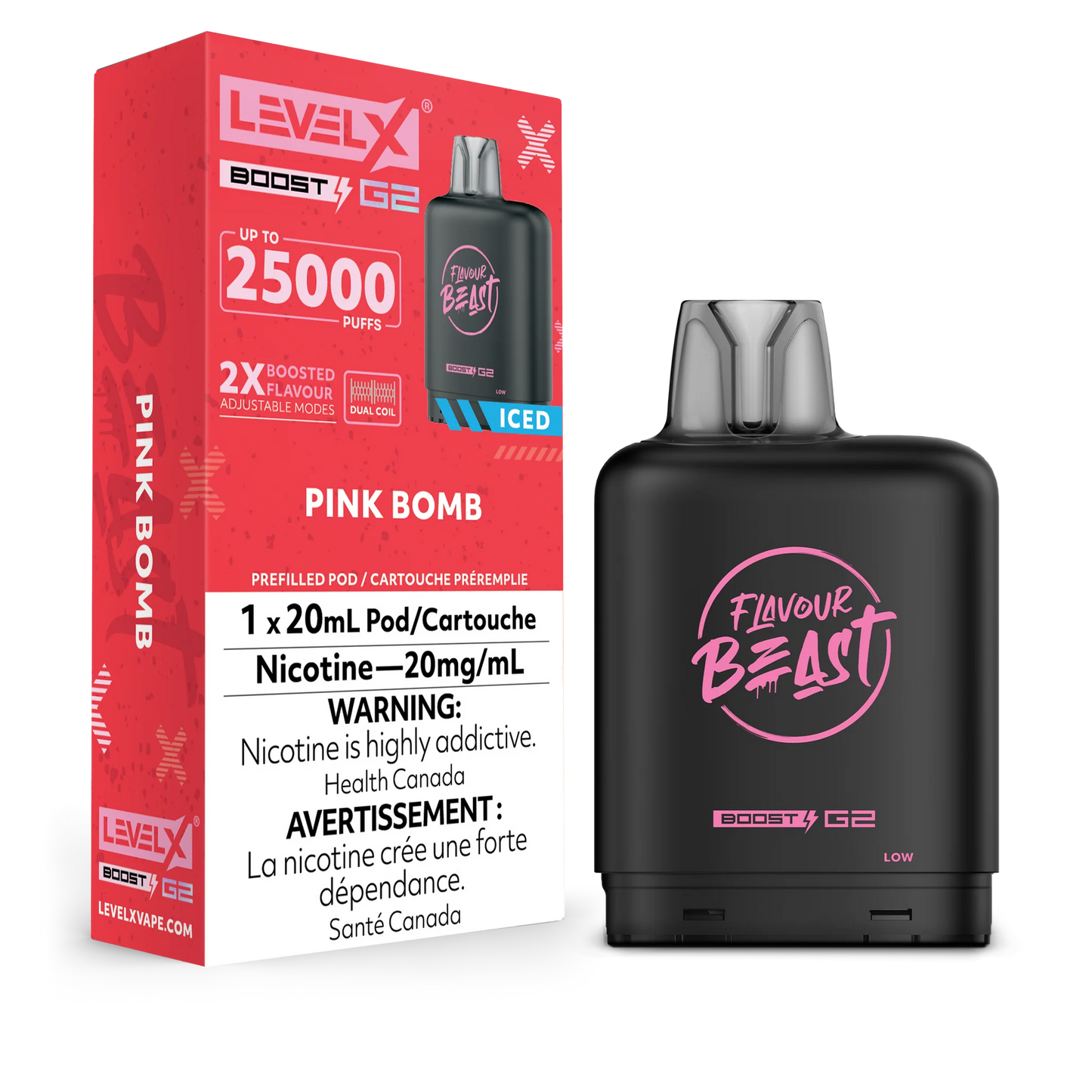 Level X Boost pod G2 25k Puffs Pink Bomb iced*