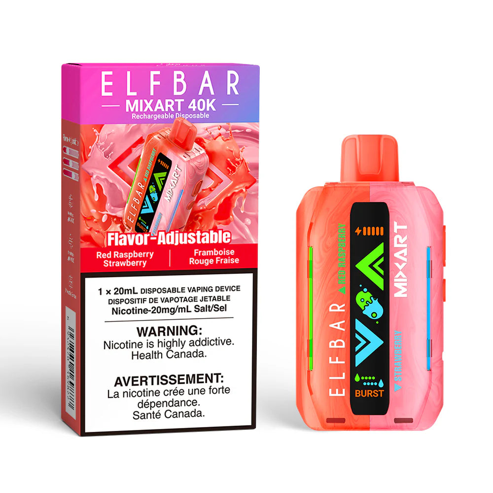 Elfbar Mixart 40k Red Raspberry Strawberry (Provincial tax)