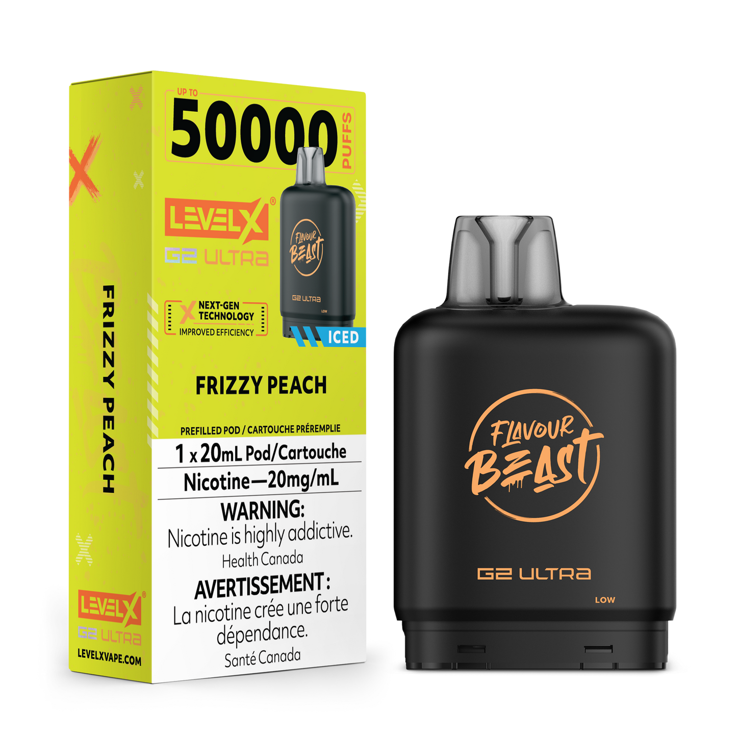 Level X G2 Ultra Flavour beast 50k pod Frizzy Peach*