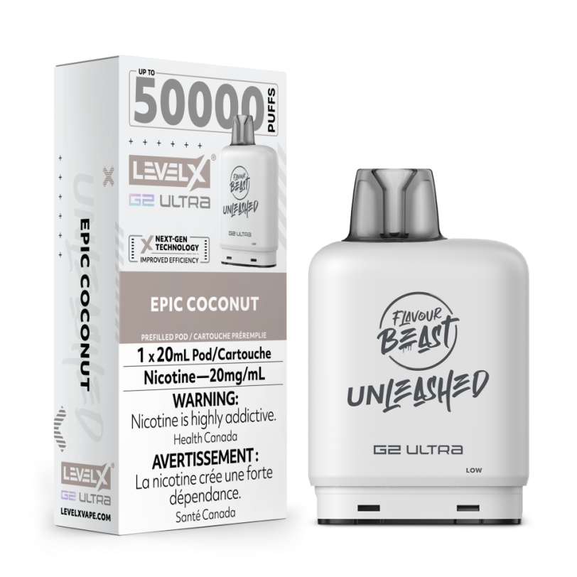 Level X G2 Ultra Flavour beast 50k pod Epic Coconut (Provincial Tax)
