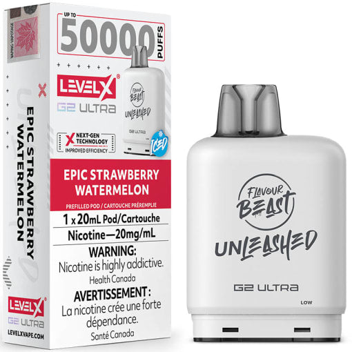 Level X G2 Ultra Flavour beast 50k pod Epic Strawberry Watermelon Ice (Provincial Tax)