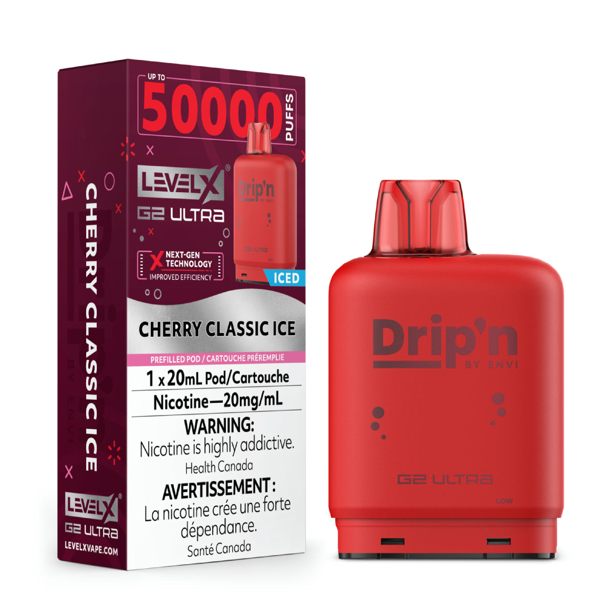 Level X G2 Ultra Dripn 50k pod Cherry Classic Ice*
