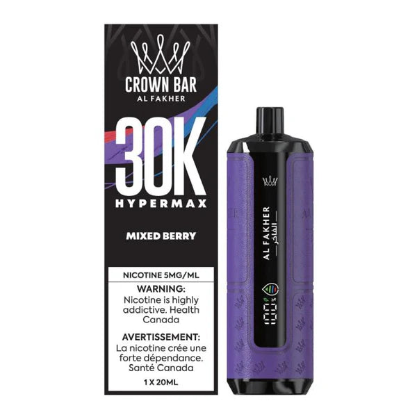 Al Fakher Crown Bar 30k Hyper max(5mg/ml) Mixed Berry (ProvincialTax) King vape shop Al Fakher Crown Bar 30k Hyper max(5mg/ml) Mixed Berry (ProvincialTax) King vape shop