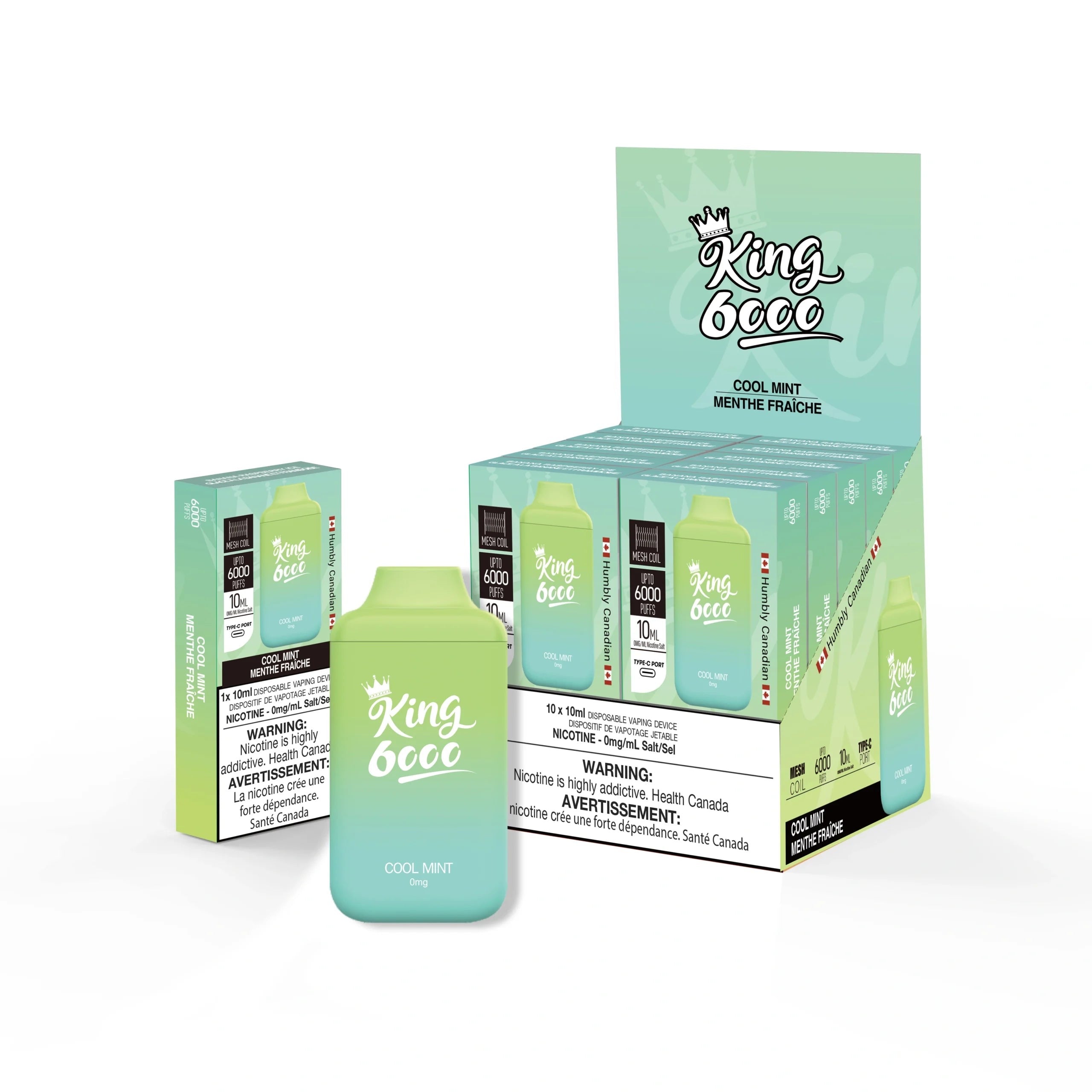 King Zero Bar 0mg Nicotine free (2ml) Cool Mint (Provincial tax) King vape shop King Zero Bar 0mg Nicotine free (2ml) Cool Mint (Provincial tax) King vape shop