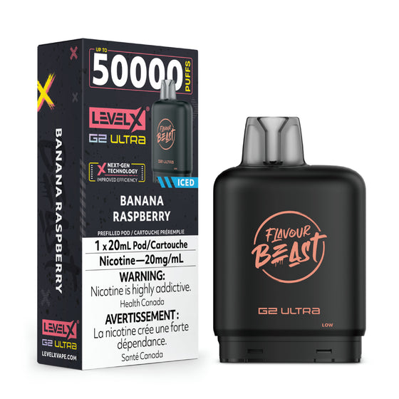 Level X G2 Ultra Flavour beast 50k pod Banana Raspberry*