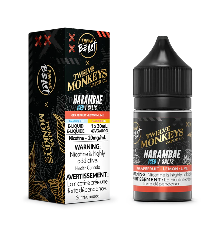Flavour beast X 12 Monkey E-Liquid 20mg Harambe Ice*