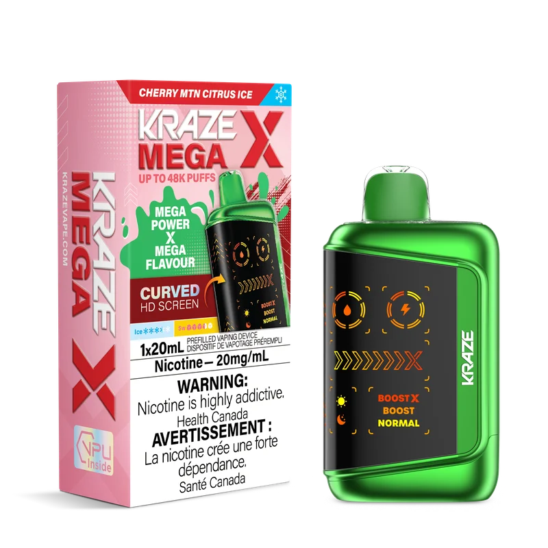 Kraze X Mega 48k puffs Cherry MTN Citrus ice (Provincial tax)