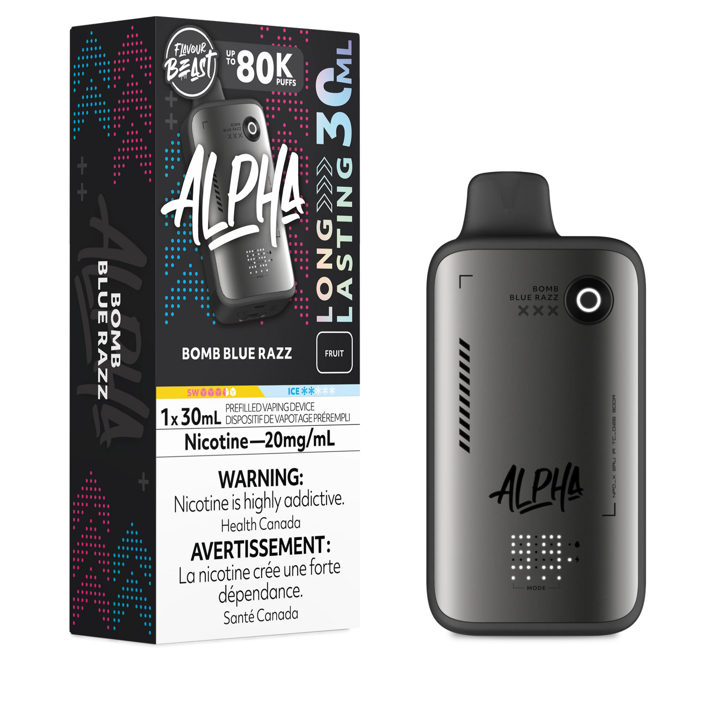 Flavour beast Alpha 80k Bomb Blue Razz (provincial tax)