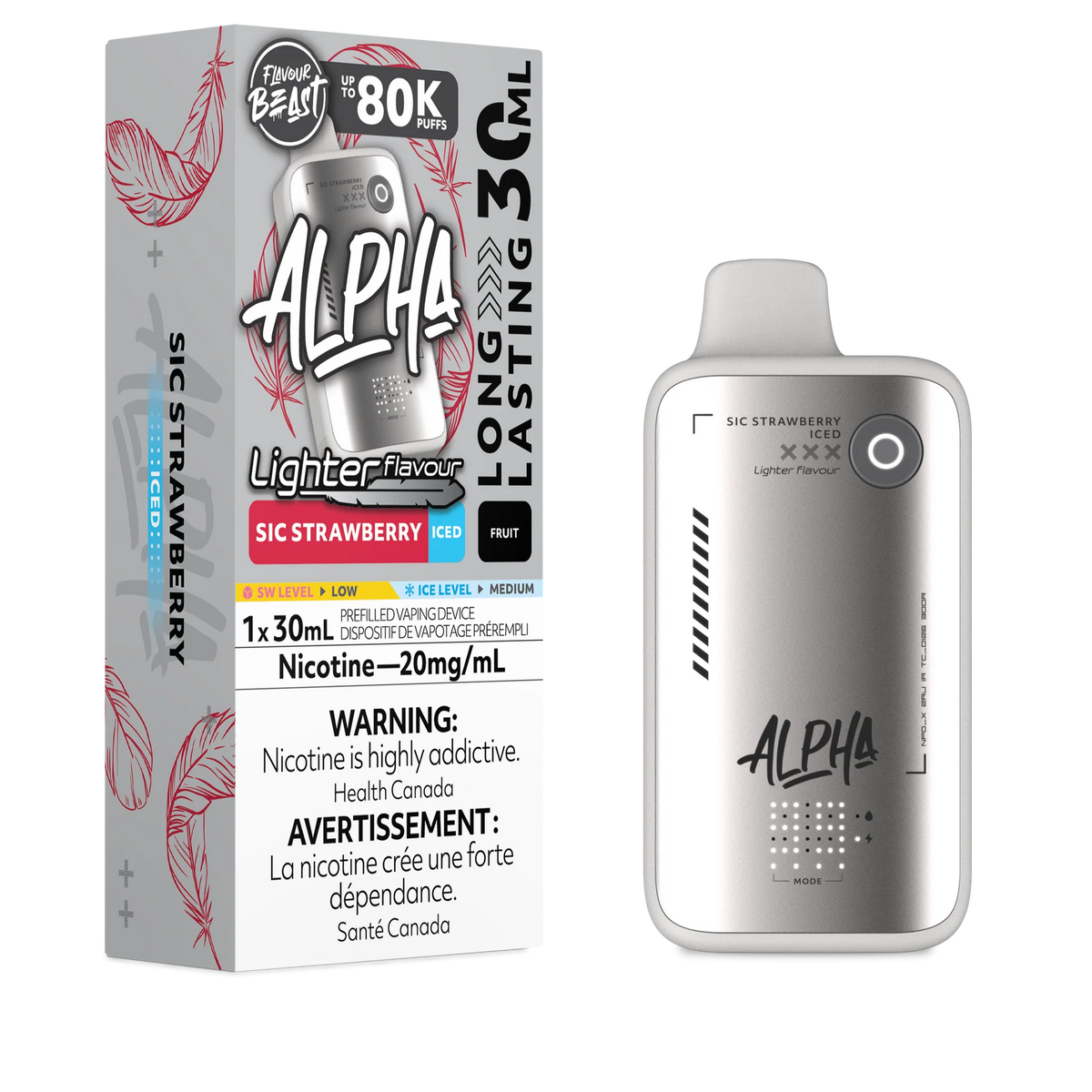 Flavour beast Alpha 80k Lighter flavour Sic Strawberry (provincial tax)