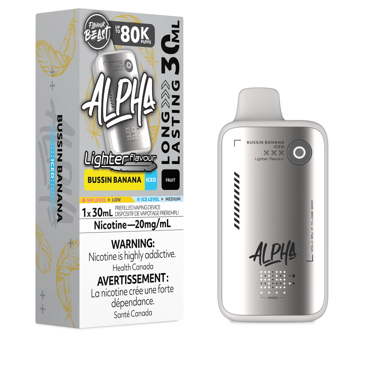 Flavour beast Alpha 80k Lighter flavour Bussin Banana (provincial tax)