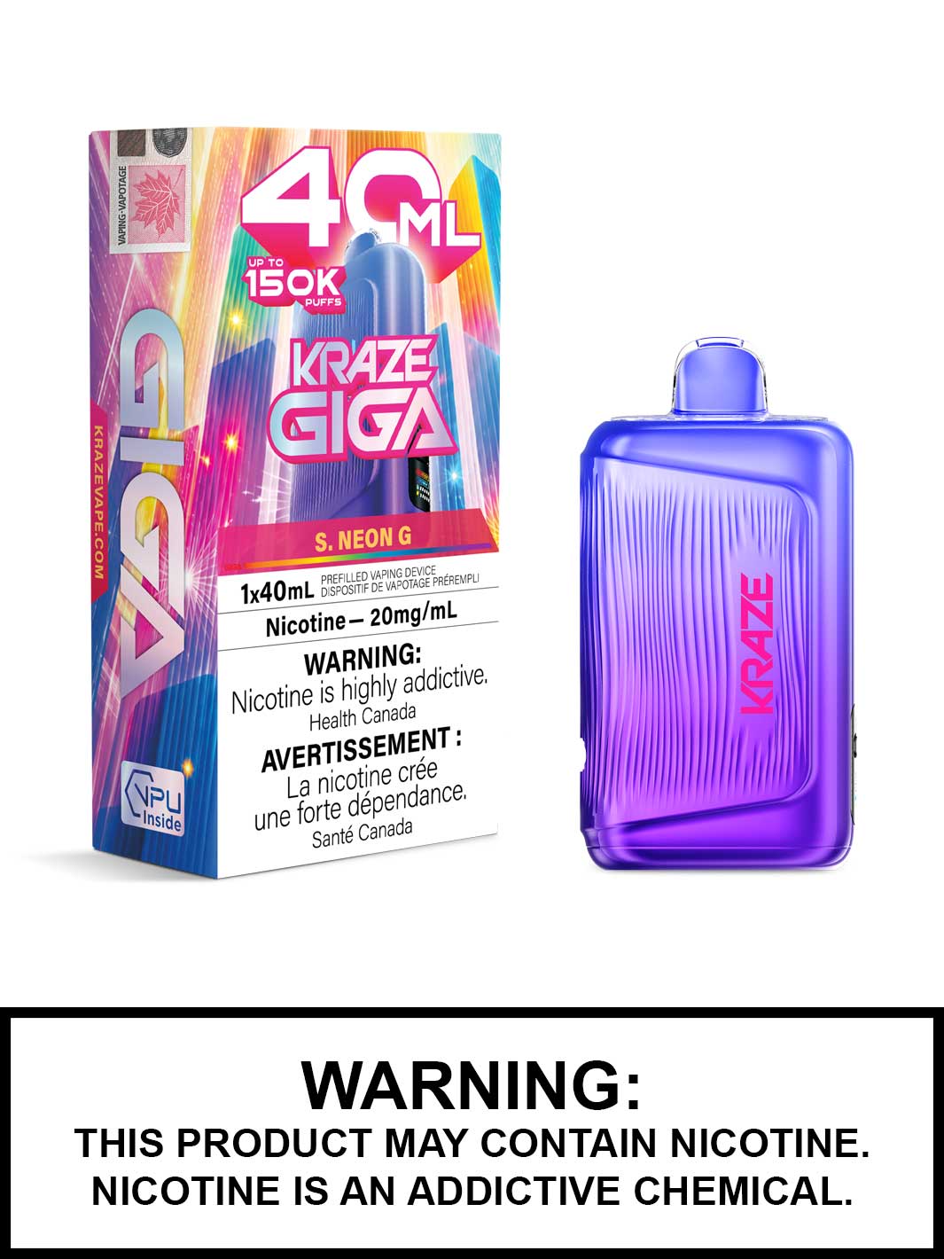 Kraze Giga 40ml 150k S.Neon G