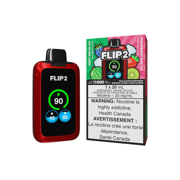 Flip2 11000 puffs berry melon ice & strawberry kiwi ice (Provincial tax)