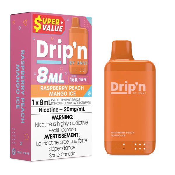 Drip’n by Envi 8ML - Raspberry Peach Mango Ice 16k (Provincial Tax)