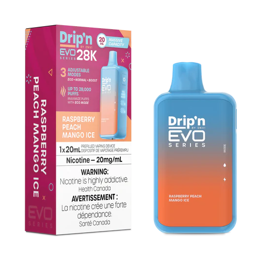 Dripn Evo 28000 Raspberry Peach Mango Ice (Provincial)