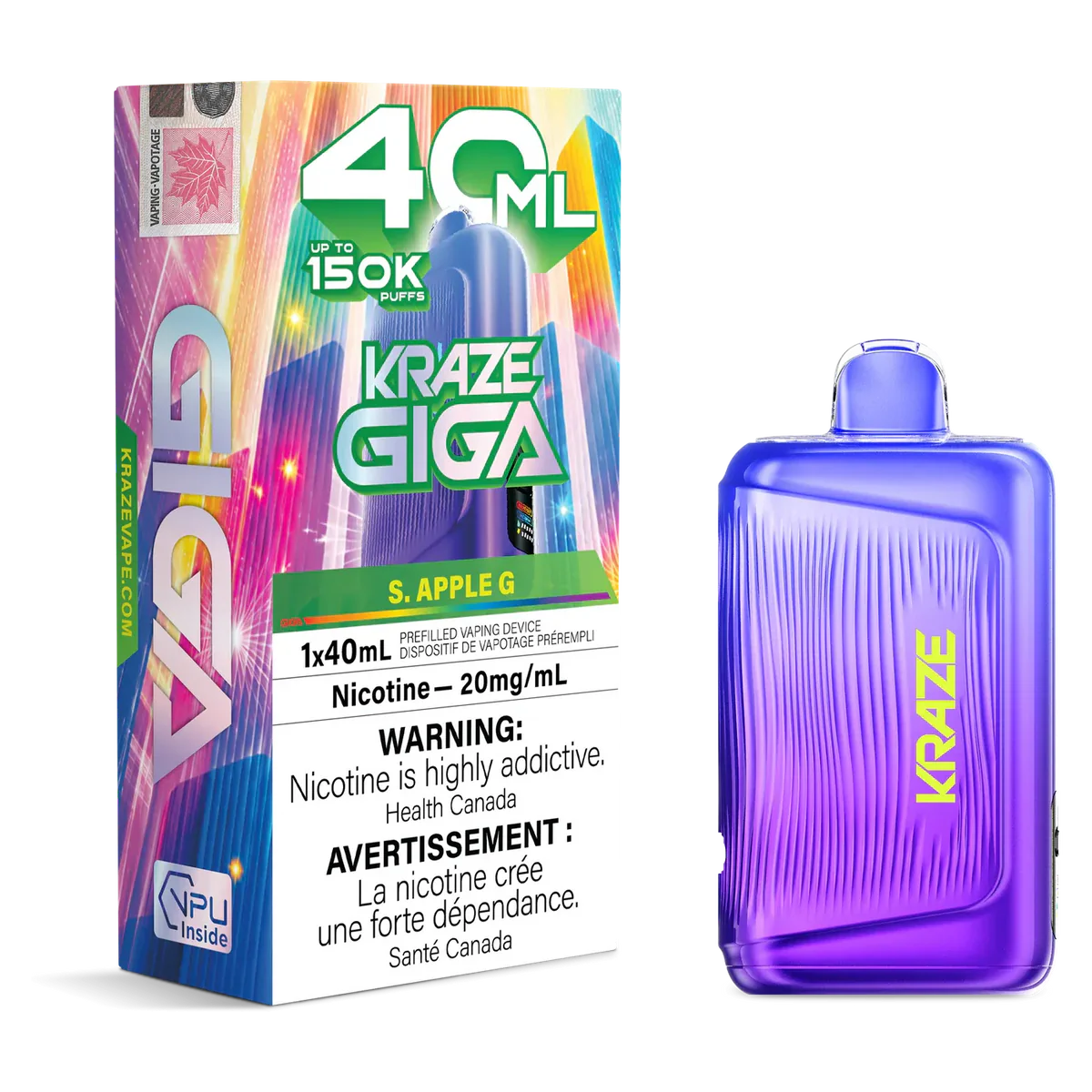 Kraze Giga 40ml 150k S.Apple G