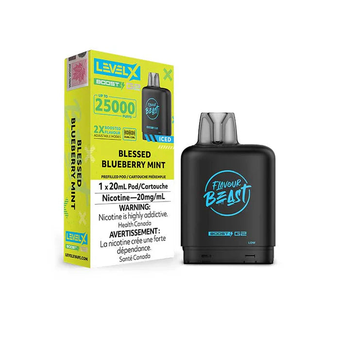 Level X Boost pod G2 25k Puffs Blessed Blueberry Mint (Provincial Tax)