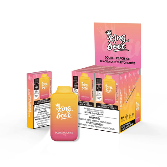 King 6000 0mg Nicotine free Double Peach Ice (Provincial tax)