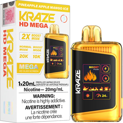 Kraze HD Mega 20k Puffs Pineapple Apple Mango Ice (Provincial)