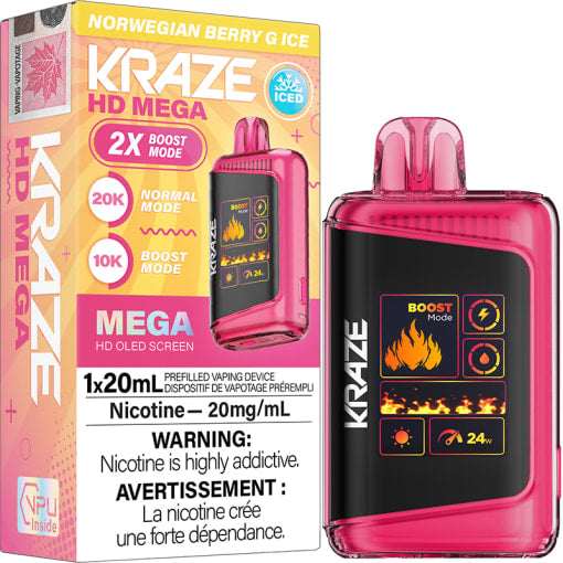 Kraze HD Mega 20k Puffs Norwegian Berry G Ice (Provincial)